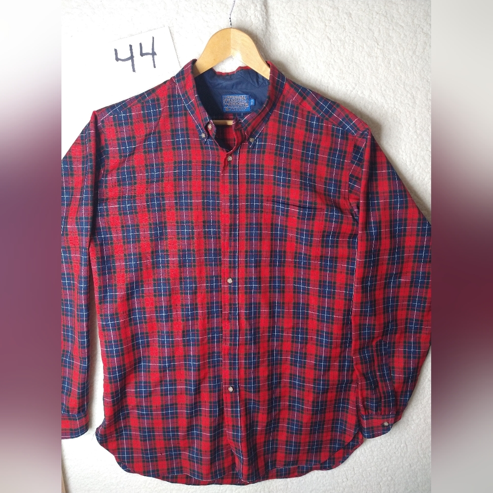 Vintage Pendleton Wool Shirt Plaid Tartan Flannel Beach Boys USA XL Dry Clean